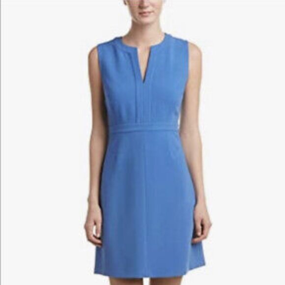 NEW Diane Von Furstenberg Fleur Split Neck Ponte A-Line Shift